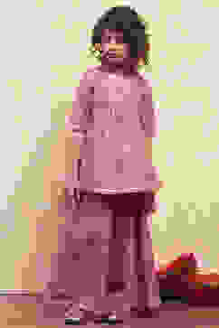 Blush Pink Printed Peplum Lehenga Set image number 6