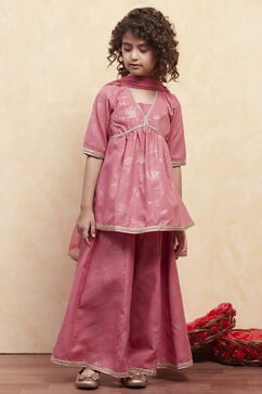 Blush Pink Polyester Peplum Lehenga Set image number 6