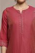 Turquoise Cotton Blend Printed Straight Suit Set image number 1