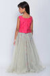 Hot Pink Art Silk Straight Lehenga Set image number 4
