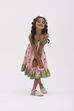 Pink Viscose Rayon Printed Tiered Dress image number 4