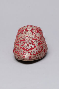 Maroon Fabric Formal Mules image number 5