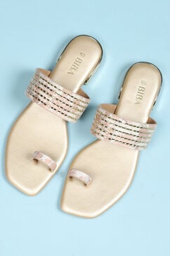 Gold Embellished Toe Ring Sandals image number 5