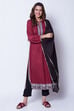 Black Cotton Crushed Printed Dupatta image number 2