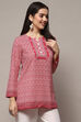 Pink Polyester Straight Kurti image number 4