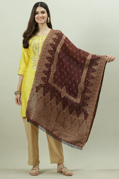 Maroon Acrylic Yarndyed Dupatta image number 0