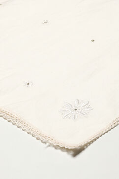 Ivory Cotton Blend Layered Kurta Suit Set image number 3