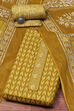 Green Cotton Screen Printed Unstitched Suit Set image number 0