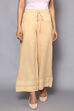 Beige Cotton Straight Palazzos image number 0