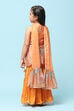 Orange Polyester Straight Printed Suit Set image number 5