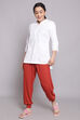 Teal Blue Viscose Blend Harem Pants image number 3