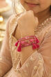 Pink Plastic Warp Around Beaded Bangle image number 3