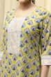 Slate Blue Cotton Hand Block Print Unstitched Suit Set image number 2