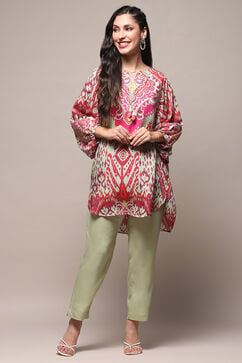 Green Modal Blend Straight Printed 2 Piece Set image number 0