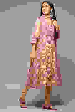 Beige Cotton Kalidar Kurta Churidar Suit Set image number 5