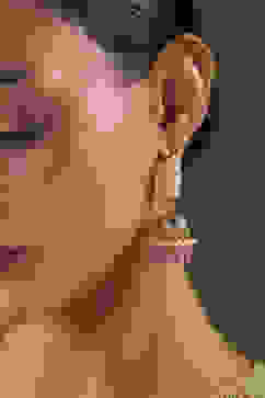 Dark Pink Brass Jhumka image number 1