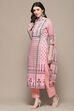 Pink Cotton Blend Digital Print Unstitched Suit Set image number 5