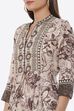 Beige LIVA Flared Printed Kurta Dress image number 1