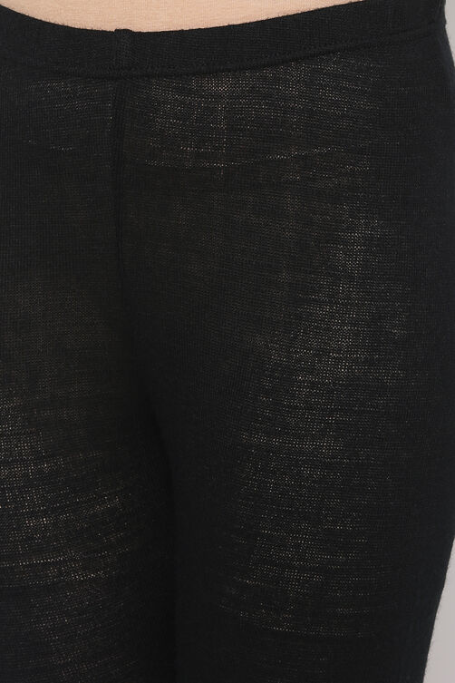 Black Woolen Leggings image number 1