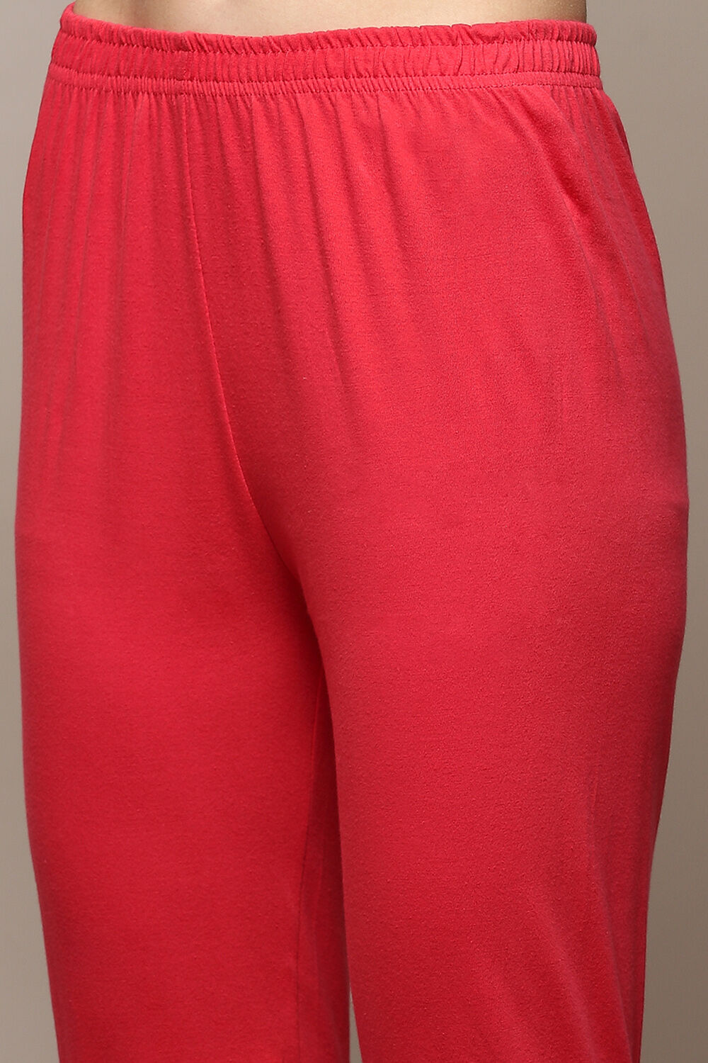 Mehandi Poly Cotton Anarkali Kurta Palazzo Suit Set image number 2