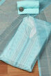 Light Blue Silk Blend Digital Print Unstitched Suit Set image number 0