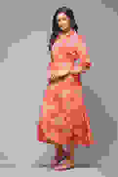 Coral LIVA Straight Printed Dress image number 3