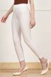 Off White Nylon Skinny Leggings image number 2