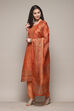 Peach Chanderi Unstitched Suit Set image number 4