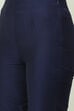 Indigo Blue Art Silk Straight Kurta Slim Pant Suit Set