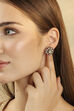 White Gold-Plated Brass Kundan Stud Earrings image number 1