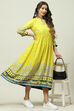 Lemon Cotton Flared Yarndyed Kurta Dress image number 5