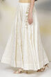 Off White Cotton Flared Skirt image number 0