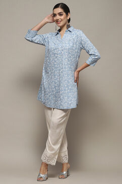 Sky Blue Rayon Straight Kurta image number 0