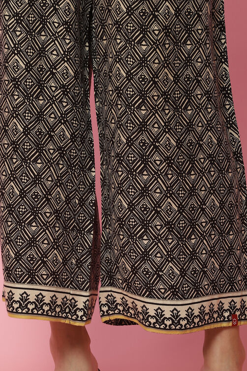 Black Viscose Palazzo Pants image number 1