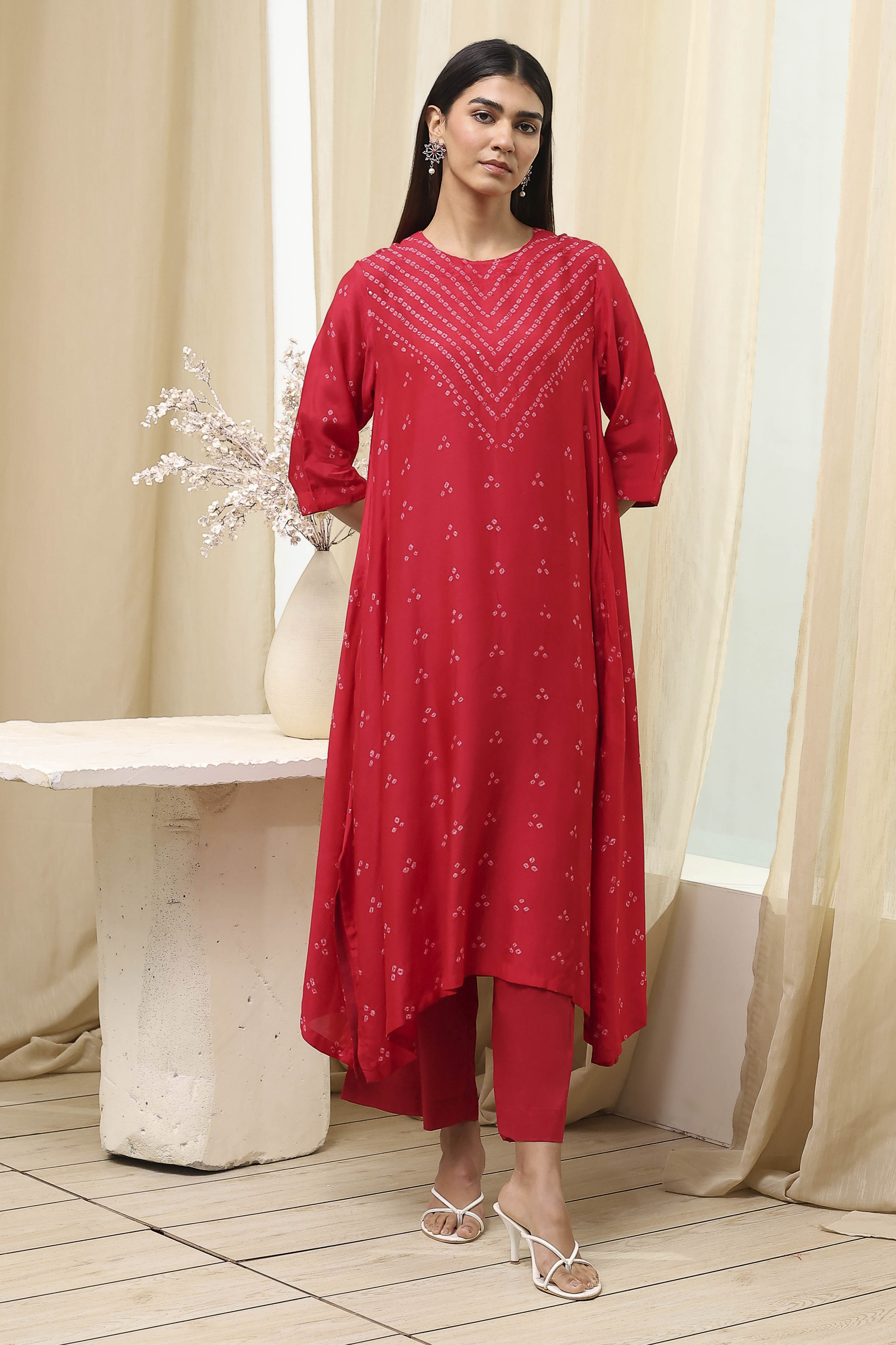 Blue Shantoon Asymmetric Suit Set image number 7