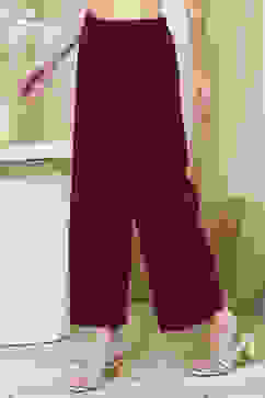 Berry Maroon Solid Straight Palazzos image number 3