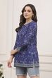 Blue Polyester Printed Straight Kurti image number 2