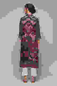 Teal LIVA Straight Printed Kurta image number 4