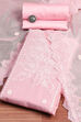 Pink Lace Design Unstitched Suit Set image number 0