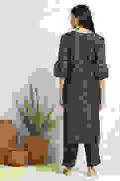 Blue Chanderi Floral Printed Festive Unstitched Suit Set image number 5