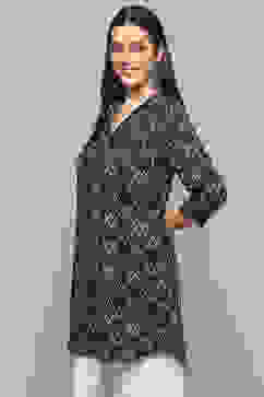 Indigo Rayon Straight Kurti image number 2