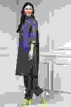 Indigo Blue Printed Straight Suit Set image number 3