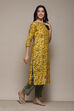 Fuchsia Cotton Straight Printed Kurta image number 2