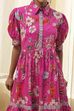 Pink Cotton Floral Printed Tiered Dress image number 1