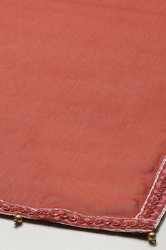 Red Cotton Straight Printed Kurta Sharara Suit Set image number 3