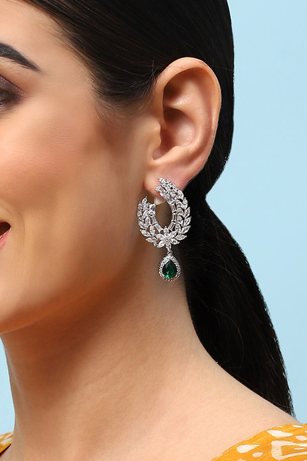 Green Brass Earrings image number 0