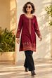 Berry Pink Yarndyed Straight Kurta