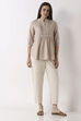 Light Beige Cotton Narrow Pants image number 0