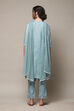 Powder Blue Art Silk Straight Kurta Regular Pants Suit Set image number 4