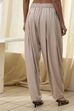 Beige Solid Straight Palazzos image number 5